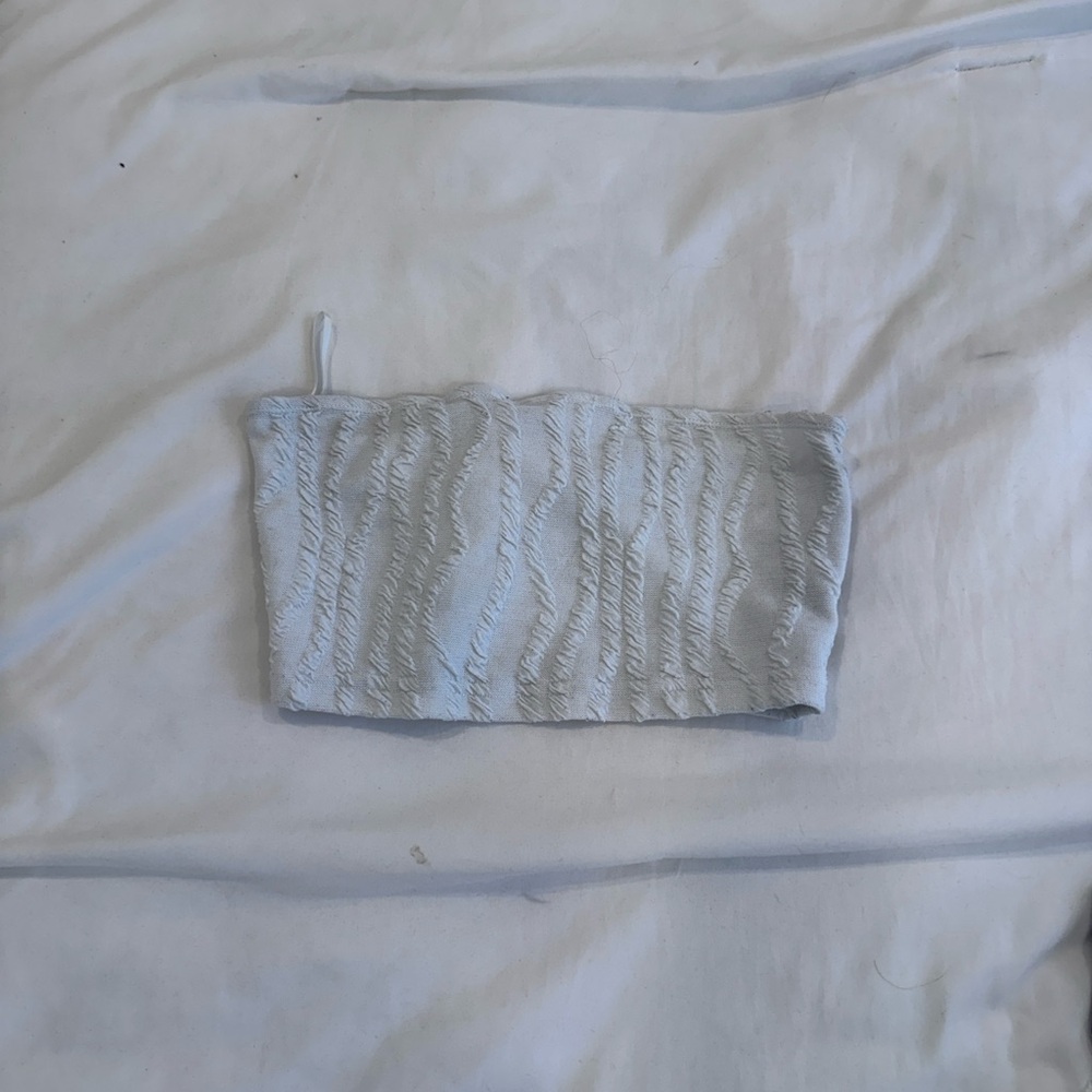 White Textured Tube Top set